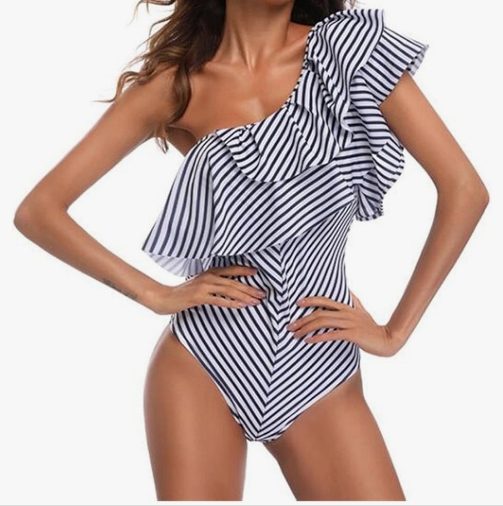 Striped One Piece Swimsuit